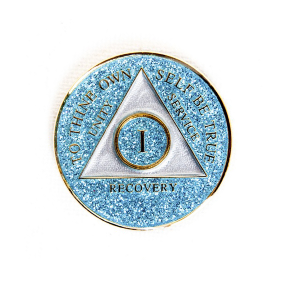 AA Tri-Plate Medallion Glitter Aqua