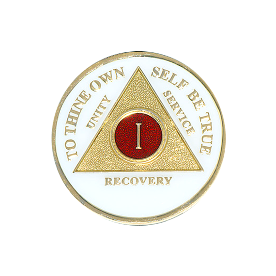 AA Tri-Plate Medallion white gold and red
