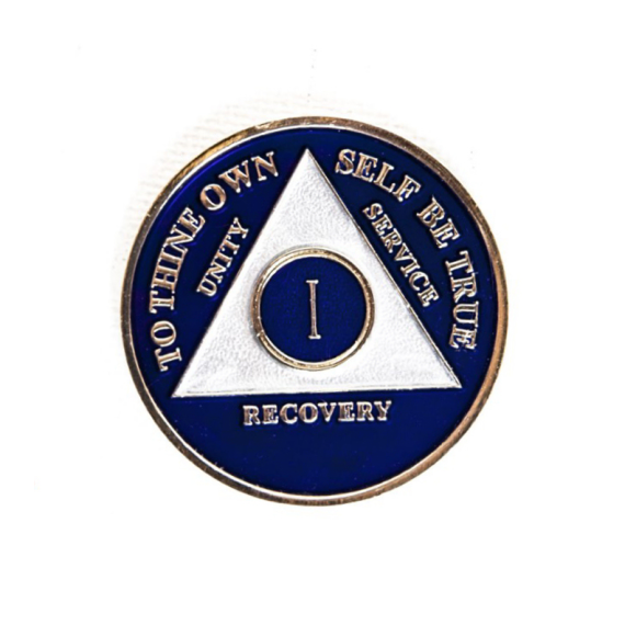 AA Tri-Plate Medallion Cobalt Blue and Silver