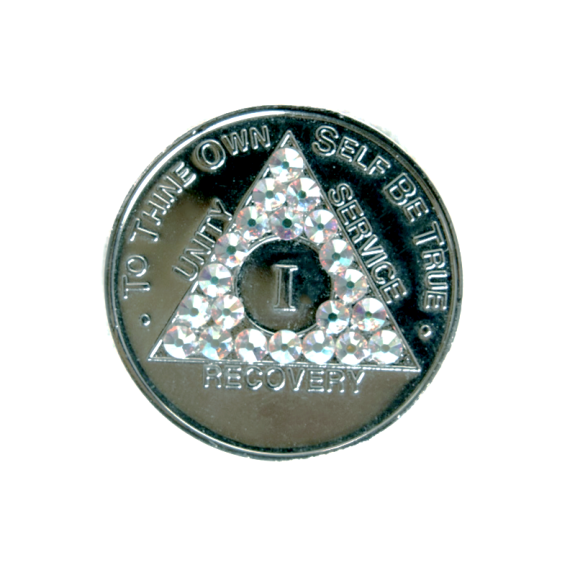 AA silver plate Medallion  with Swarovski Crystals