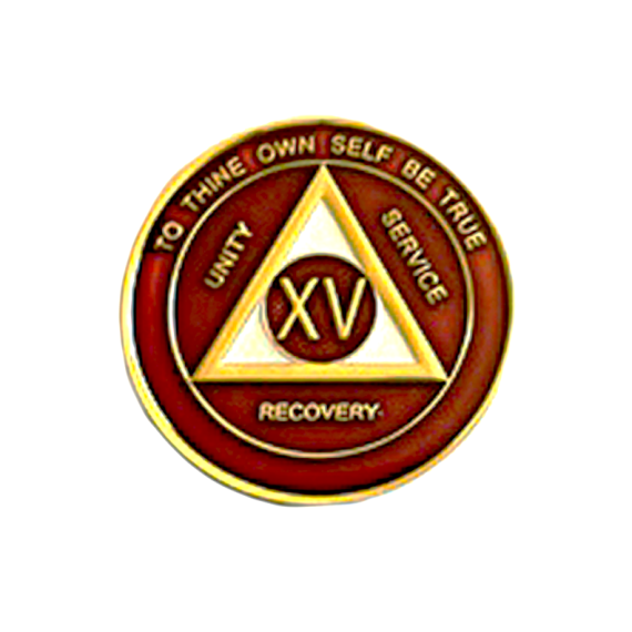 AA Tri-Plate Medallion Burgundy and Silver