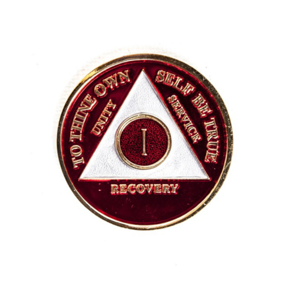 AA Tri-Plate Medallion Red and Silver