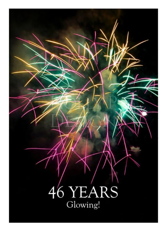 Holly P - 46 year birthday cardFW46 057 Glowing