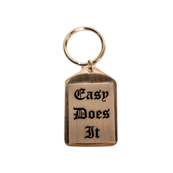 WK - "Easy Does It" Brass Key Ring