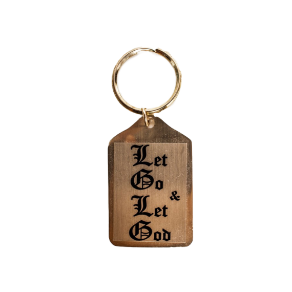WK - "Let Go and & Let God" Brass Key Ring