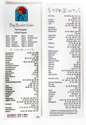 W159 Bookmarks - Big Book Index Bookmark