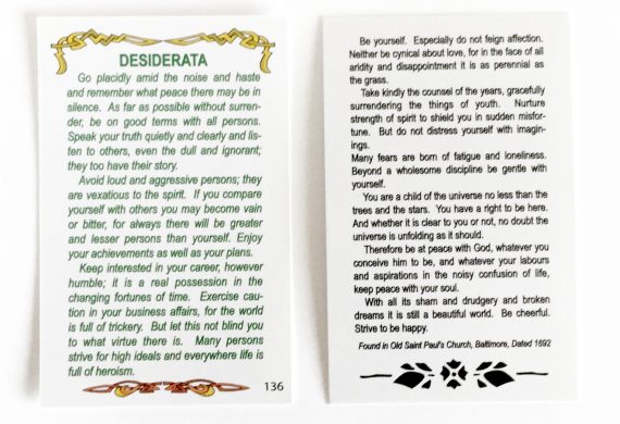 Wallet Card 136 - Desiderata