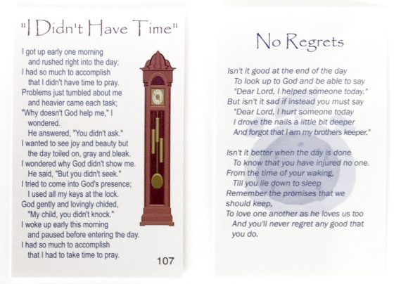 Wallet Card 107 - I Didn't have time