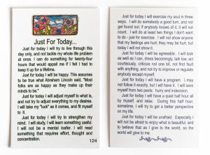Wallet Card 124 - Just for Today