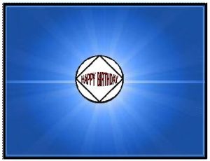Card - for NA Birthday 'blue orb'