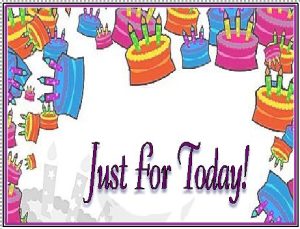 Card - for NA Birthday 'Just for Today'