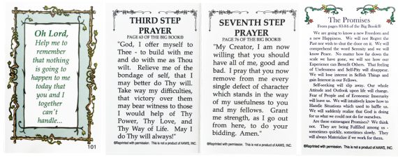 Wallet Card 101 Double - Third and Seventh Step Prayers and Promises