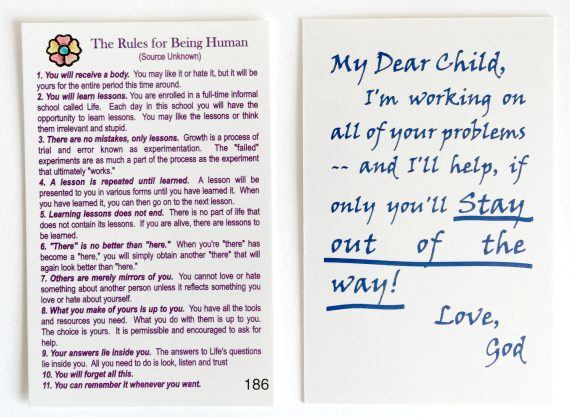 Wallet Card 186- Rules Of Being Human