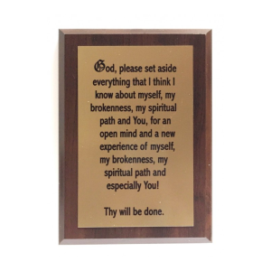 WP - Etched metal on wood.  Set Aside Prayer