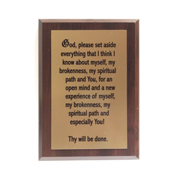 WP - Etched metal on wood.  Set Aside Prayer