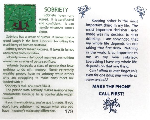 Wallet Card 179  - Sobriety