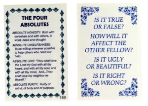 Wallet Card 189 - Four Absolutes