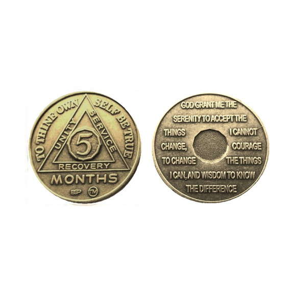 Bronze AA Medallion Available in Months 1 - 11; & 18 mos.,& 24 Hours
