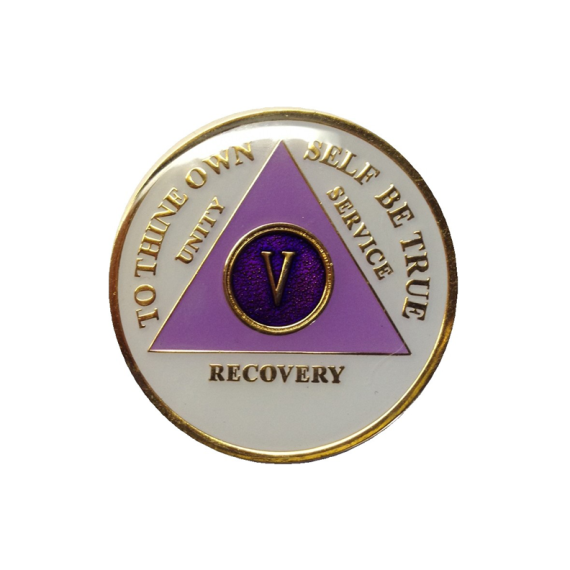 AA Tri-Plate Medallion White and Lavender