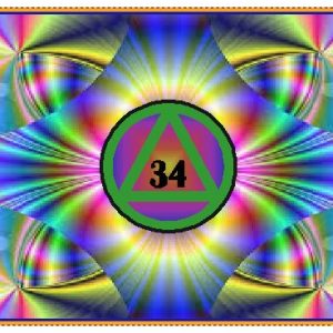 Birthday - 34 year AA birthday card 'Bright'