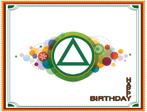 Card - for AA Birthday 'happy' - Twelve N' Twelve